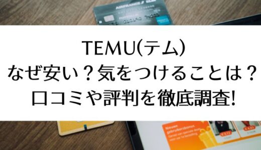 Temu( テム)はなぜ安い？気をつけることは？口コミや評判を徹底調査